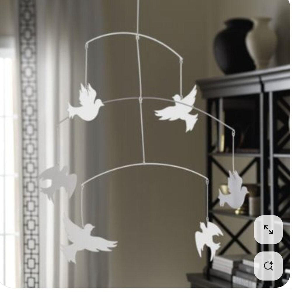 Ballard Designs - Floating Dove Mobile Metal Bird Pendant - NEW